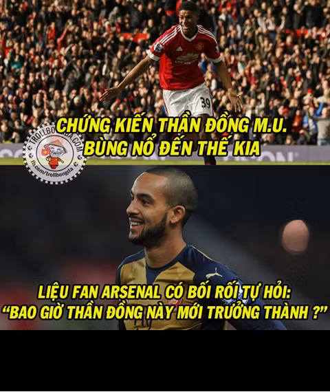 Nhìn hình ảnh Rashford thi đấu, nhiều NHM Arsenal chạnh lòng khi nhìn lại một thần đồng của mình đó là Walcott.
