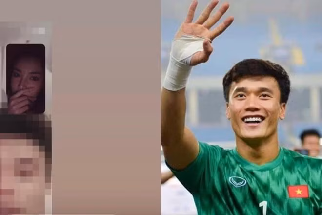 Chưa dừng lại ở việc khoe ảnh váy cưới, Khánh Linh cũng úp mở đăng một bức ảnh đang call video với người nào đó. Không rõ vì lý do gì mà cô nàng phải giấu kín đối phương đến vậy, nhiều người cho rằng gương mặt bị làm mờ kia rất có thể là chàng thủ môn quốc dân - Bùi Tiến Dũng.