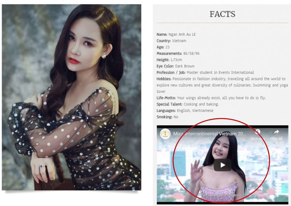 Nickname H.L chia sẻ: "Chẳng hiểu sao để một cô gái từng bị đề nghị tước vương miện hoa hậu dự thi đại diện cho Việt Nam. Nhan sắc tầm thường, qua chỉnh sửa lại trở nên xấu hơn của Ngân Anh làm tôi không kỳ vọng nhiều"