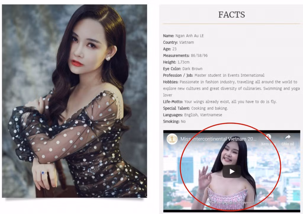 Nickname H.L chia sẻ: "Chẳng hiểu sao để một cô gái từng bị đề nghị tước vương miện hoa hậu dự thi đại diện cho Việt Nam. Nhan sắc tầm thường, qua chỉnh sửa lại trở nên xấu hơn của Ngân Anh làm tôi không kỳ vọng nhiều"