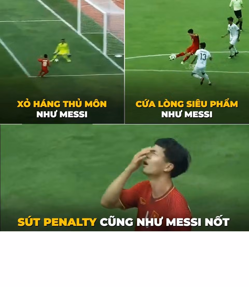 Các cầu thủ Olympic Việt Nam đã có trận đấu khá nhàn trước Pakistan nhưng được dân mạng tổng hợp có những pha bóng đẳng cấp mang tên "Messi".