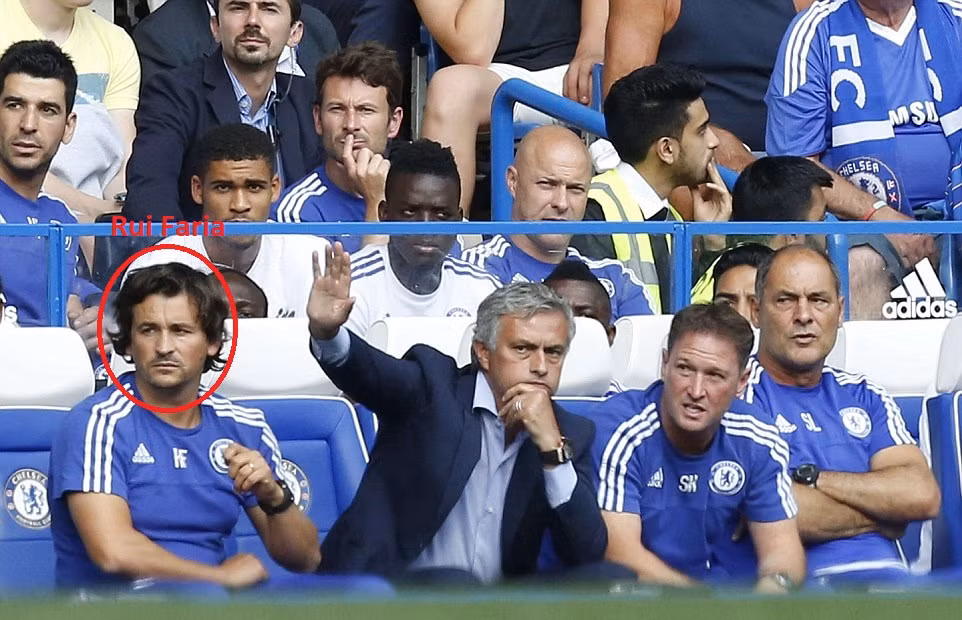 Rui Faria là trợ lý HLV thứ nhất của Mourinho tại Chelsea và vị trợ lý này thường được NHM gọi vui là đệ tử của Mourinho. Faria đặc biệt quan trọng khi theo Mourinho từ Porto đến Chelsea, tiếp theo là Inter Milan và sau đó là Real Madrid. Có thể nói ở Chelsea lúc này, Faria có quyền lực chỉ sau mỗi HLV Mourinho.