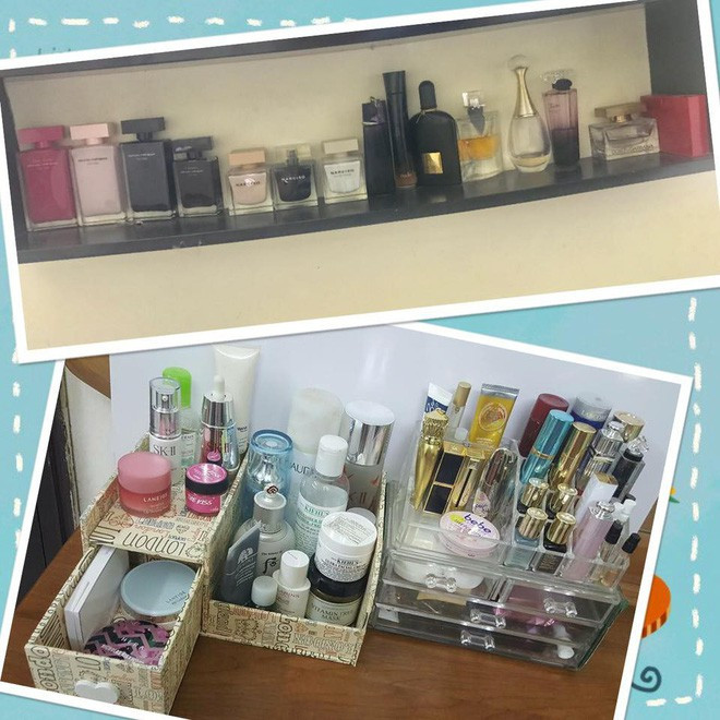 Chia ngăn cho bàn trang điểm là lựa chọn được nhiều nàng thực hiện để tìm đúng mẫu mã khi cần sử dụng tới. Ảnh: MXH