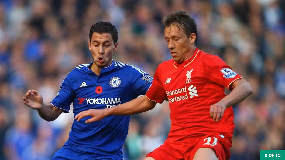 Lucas Leiva (Liverpool, đỏ): Mặc dù Liverpool có chiến thắng 3-1 trước Chelsea nhưng Leiva vẫn bị đánh giá là cầu thủ "kém cỏi" nhất của Liverpool trong trận đấu đó. Sau đó, cầu thủ người Brazil còn gây thất vọng hơn là liên tục gây ra những pha phạm lỗi trên sân và rất may cho anh đó là không bị trọng tài Mark Clattenburg truất quyền thi đấu.