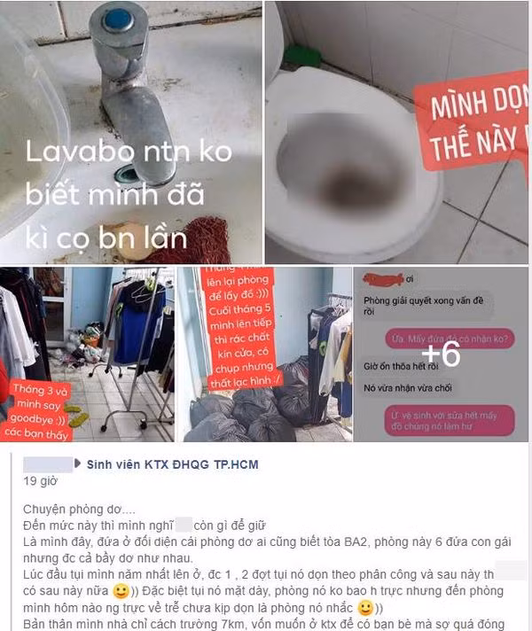 Rung minh voi phong ky tuc xa ban nhu bai rac cua nhom nu sinh