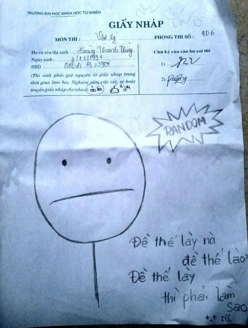 Bên cạnh những "bài thi lạ" thì kỳ thi THPT, những thí sinh còn mang đến cho dân mạng loạt giấy nháp với nhiều nội dung lý thú, đầy tâm trạng khi không làm được bài.