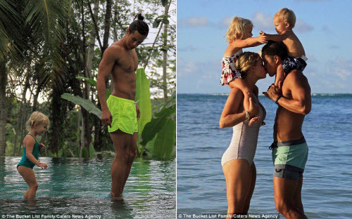 Cặp vợ chồng người Mỹ thường cập nhật ảnh về chuyến đi của gia đình họ lên tài khoản The Bucket List Family trên mạng xã hội Instagram và cho đến nay đã thu hút được 93.000 người theo dõi. Họ đã đặt chân tới Antigua (ảnh phải), Tonga, Fiji, Hawaii, Australia, New Zealand, Indonesia (ảnh trái), Thái Lan và nhiều nơi khác.