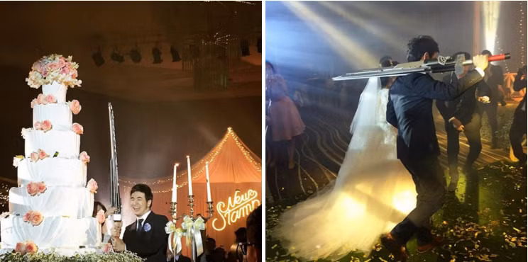 Chiếc đao có thiết kế cực kì hầm hố, giống với tưởng tượng về “chiếc đao trong truyền thuyết” của đôi bạn trẻ.