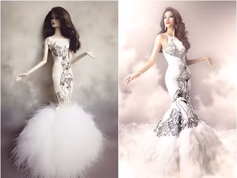 Môi dày, mọng gợi cảm cùng gương mặt góc cạnh đậm chất phương Tây là những nét tương đồng dễ thấy nhất ở Đặng Thùy Nam và Phạm Hương.