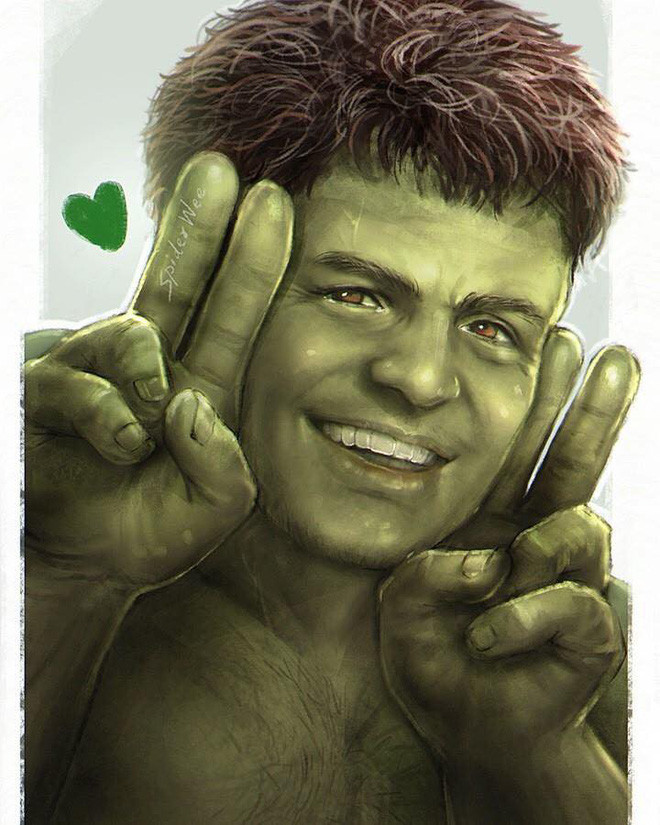 Qua bàn tay của dân mạng Việt - Người khủng lồ xanh (Hulk) đã có nụ cười hiền hòa và mái tóc chẳng thua kém gì một cậu trai trẻ dễ thương.