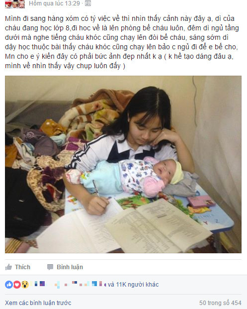 Ngay sau khi bức ảnh, cô bé vùng cao vừa viết bài vừa bế em trong lớp được đăng tải CĐM đã đưa ra ý kiến của mình. Đa phần đều bày tỏ cảm xúc xót xa trước cảnh tượng này và hết sức thương các trẻ em vùng cao.