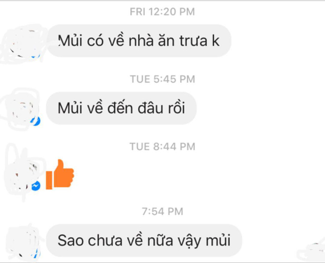 Toàn bộ nội dung tin nhắn có thể gói gọn trong 1 bức ảnh và chỉ 1 nội dung duy nhất là "con nhận được tiền rồi" hay "cho con xin cái thẻ điện thoại".