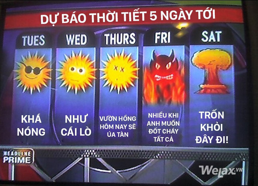 Khi dự báo thời tiết những ngày tới chỉ toàn nắng và nóng thì nhiều người cảm thấy hoang mang và chỉ thốt lên rằng: "Đừng nắng nóng nữa, em mệt rồi!"