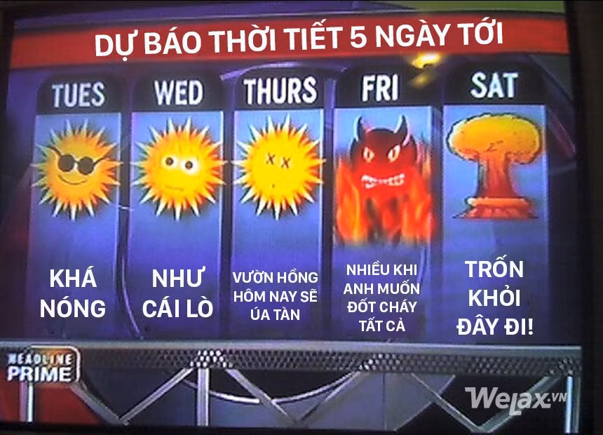 Khi dự báo thời tiết những ngày tới chỉ toàn nắng và nóng thì nhiều người cảm thấy hoang mang và chỉ thốt lên rằng: "Đừng nắng nóng nữa, em mệt rồi!"