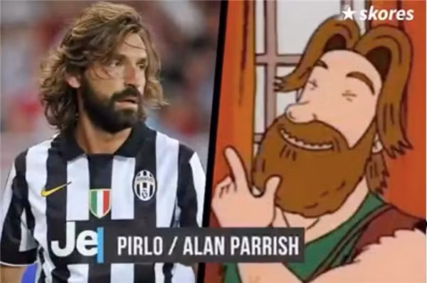 Cựu tiền vệ của CLB Juventus thì có mái tóc cùng gương mặt giống y như tạc với nhân vật Alan Parrish trong bộ phim Jumanji.