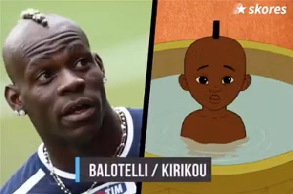 “Cậu bé hư” của bóng đá Italia thì lại có quả đầu rất giống với nhân vật Kirikou trong bộ phim cùng tên.