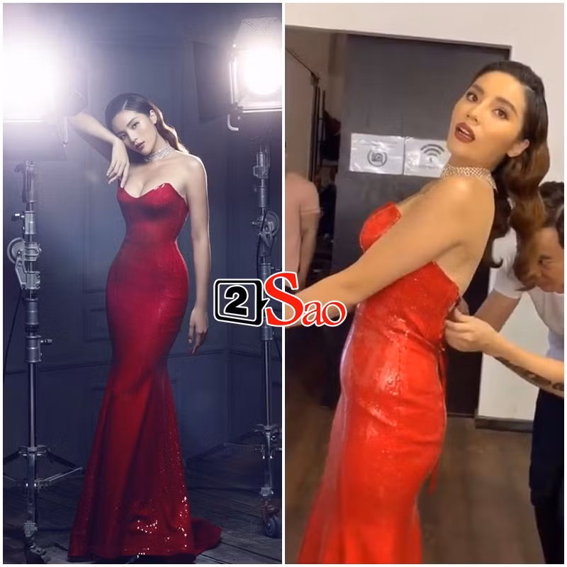 Khi diện đầm đuôi cá sexy, "người tình tin đồn" của Minh Triệu lồi hẳn ngấn mỡ, eo bánh mì.