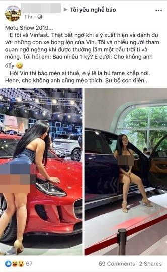 Nguoi mau “xoi thit” ben o to Vinfast do mat dan mang la ai?