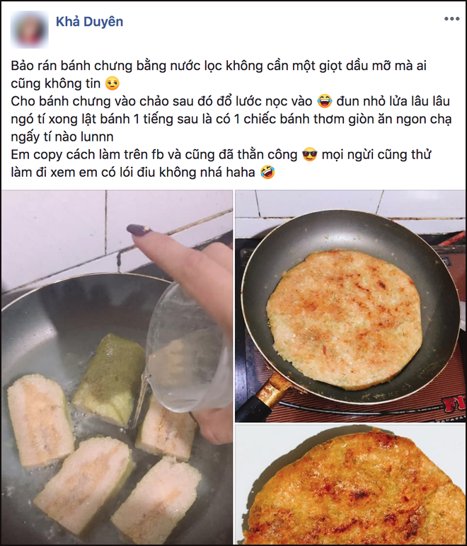 Công thức chung của món ăn này khá đơn giản: Đầu tiên, thái bánh chưng thành những lát mỏng, dằm nát ra rồi đun cùng với nước lọc.