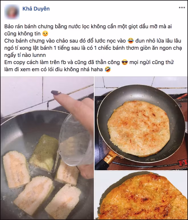 Công thức chung của món ăn này khá đơn giản: Đầu tiên, thái bánh chưng thành những lát mỏng, dằm nát ra rồi đun cùng với nước lọc.