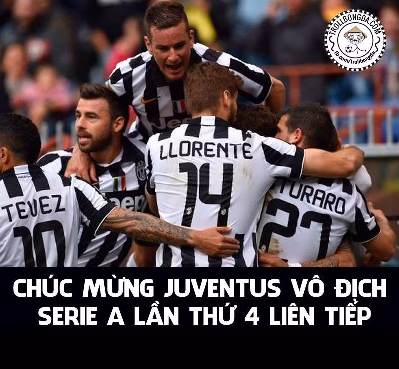 Cũng ở cuối tuần vừa qua, Juve đã chính thức bước lên ngôi vương của Serie A lần thứ 4 liên tiếp.