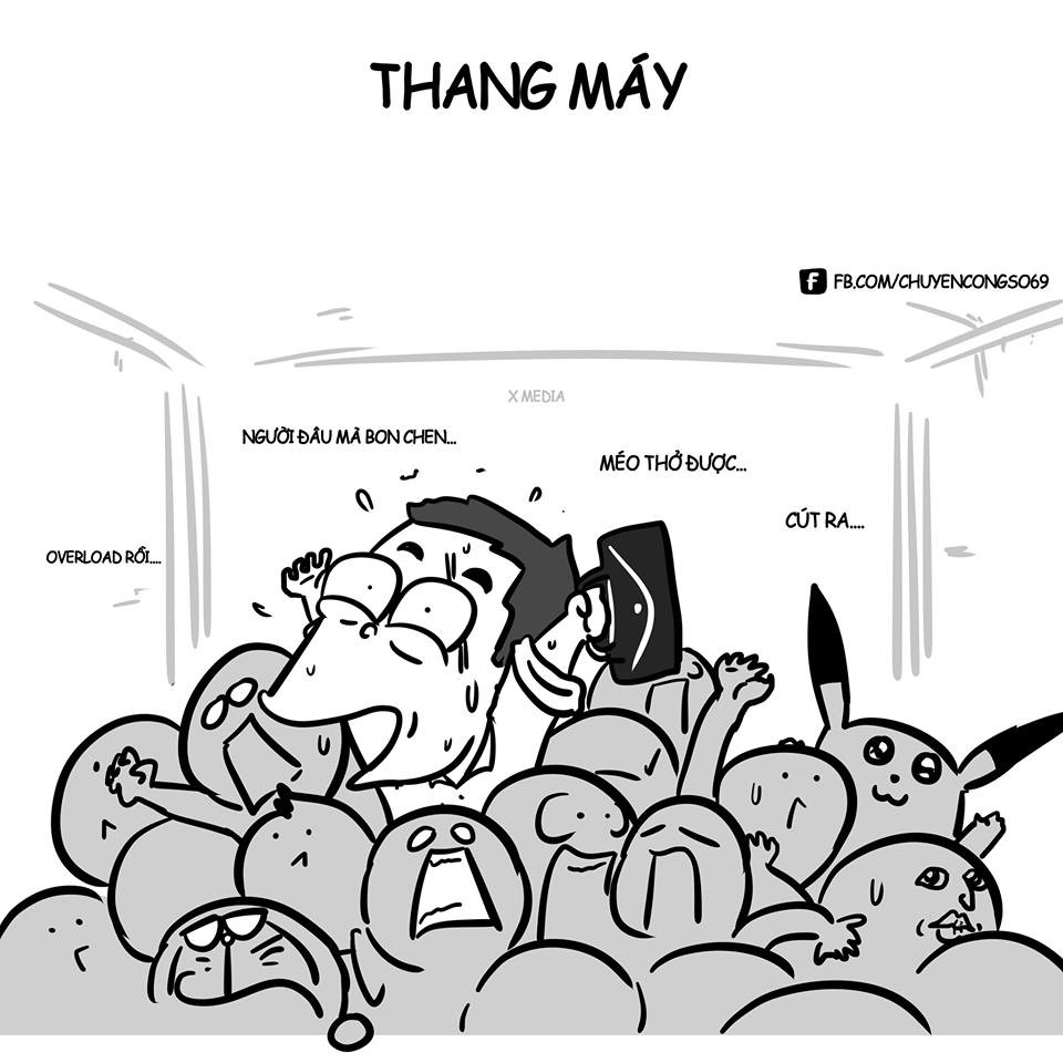 Thang máy quá đông cũng là lý do nhưng chưa được hợp lý lắm.