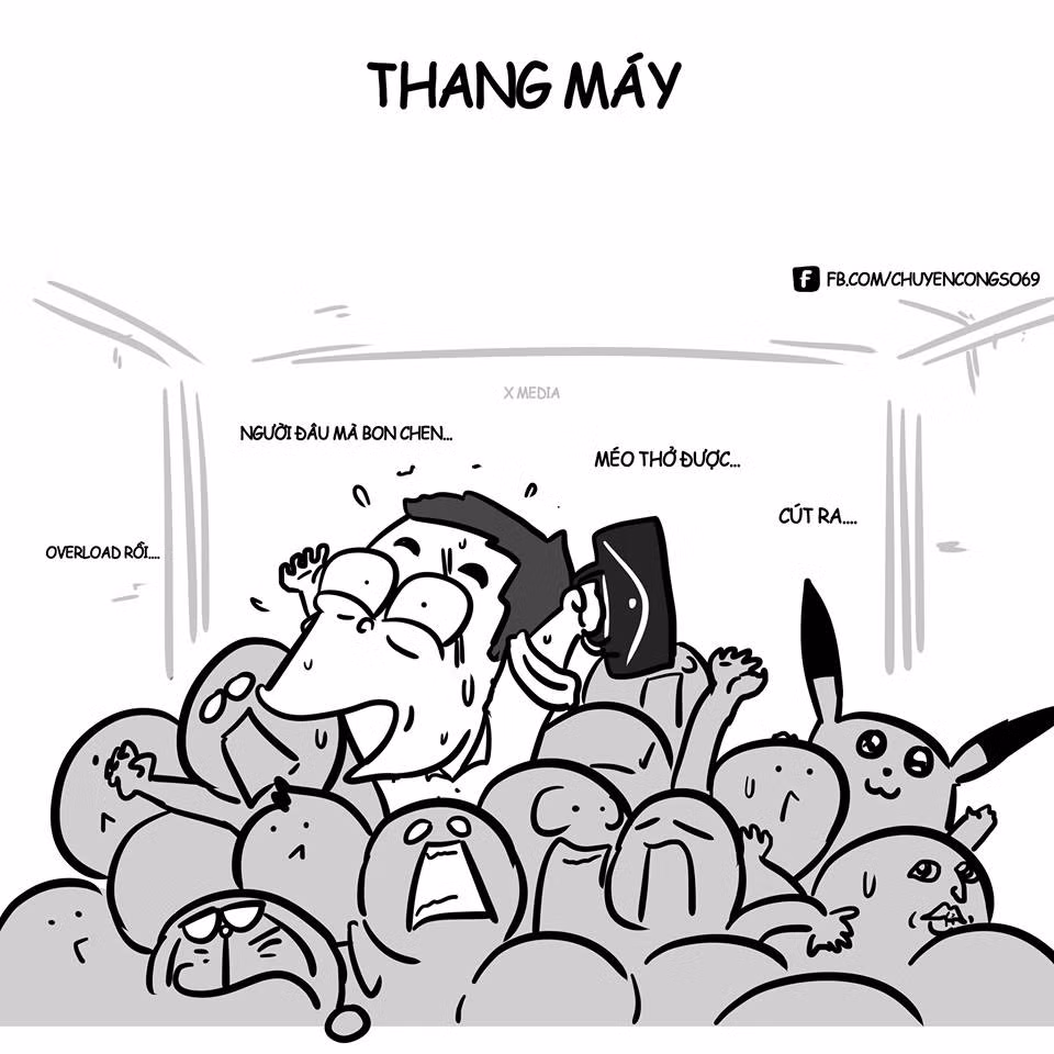 Thang máy quá đông cũng là lý do nhưng chưa được hợp lý lắm.