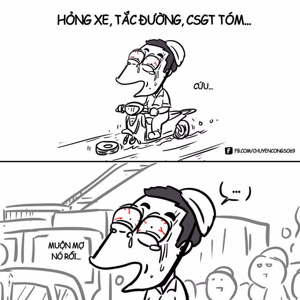 Bị cảnh sát giao thông tóm hay hỏng xe là điều mà nhiều người sử dụng khi bị sếp hỏi tại sao đi làm muộn.
