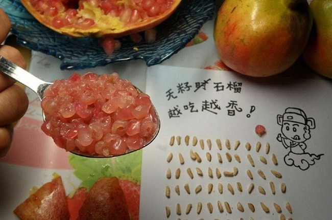 Ngồi tỉ mẩn để moi được đóng hạt lựu ra cũng cả một kì công.