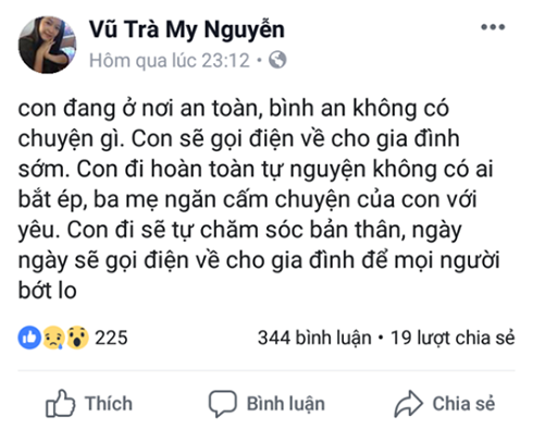 Theo chia sẻ từ gia đình Trà My, người thân đã vào Khánh Hòa để đón nữ sinh 9X này về và đại diện Cảng hàng không Quốc tế Nội Bài cho biết, đơn vị đã nhận được kết luận về vụ việc trên.