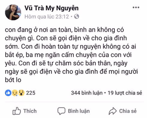 Theo chia sẻ từ gia đình Trà My, người thân đã vào Khánh Hòa để đón nữ sinh 9X này về và đại diện Cảng hàng không Quốc tế Nội Bài cho biết, đơn vị đã nhận được kết luận về vụ việc trên.