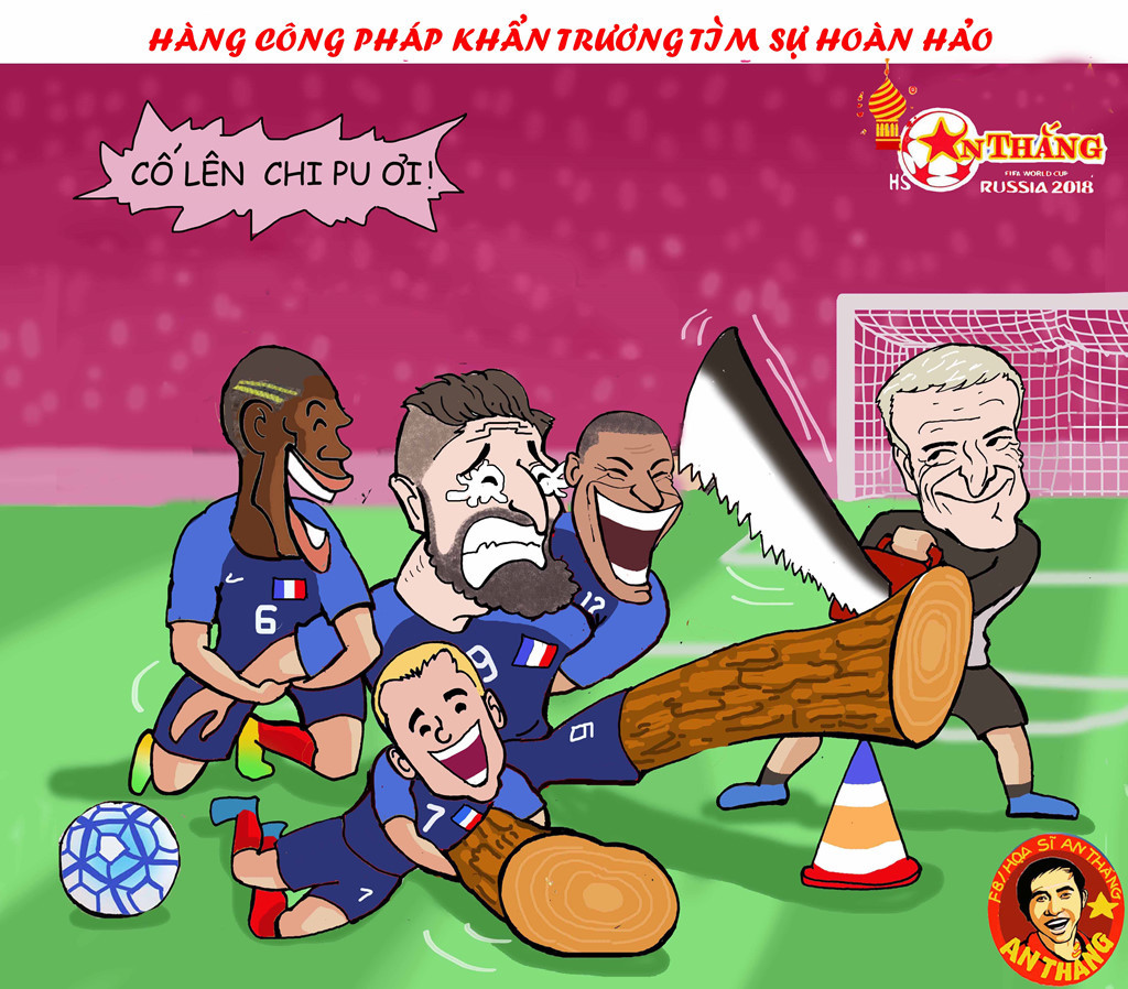 Tuy nhiên, HLV Didier Deschamps vẫn vô cùng đau đầu với hàng công của ĐT Pháp khi Giroud vẫn thể hiện bản năng "chân gỗ" của mình.