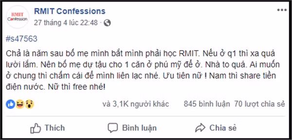 Tìm bạn ở chung theo phong cách của sinh viên RMIT khiến nhiều người phải nể phục.