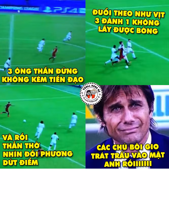 Bức ảnh chế, các cầu thủ Chelsea bôi gio trát trấu vào mặt Conte khiến nhiều người cười không ngớt.