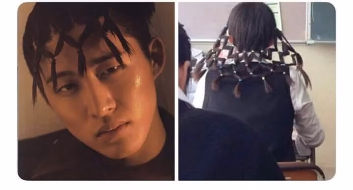 Cứ làm lặp lại nhiều lần như thế là bạn đã có ngay mái tóc nhìn như ma trận đang là trend cực hot trong giới học trò.