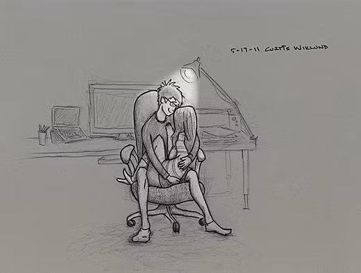 Nghỉ ngơi giữa những lúc nào việc mệt mỏi, ôm cô vợ trong vòng tay ấm áp.