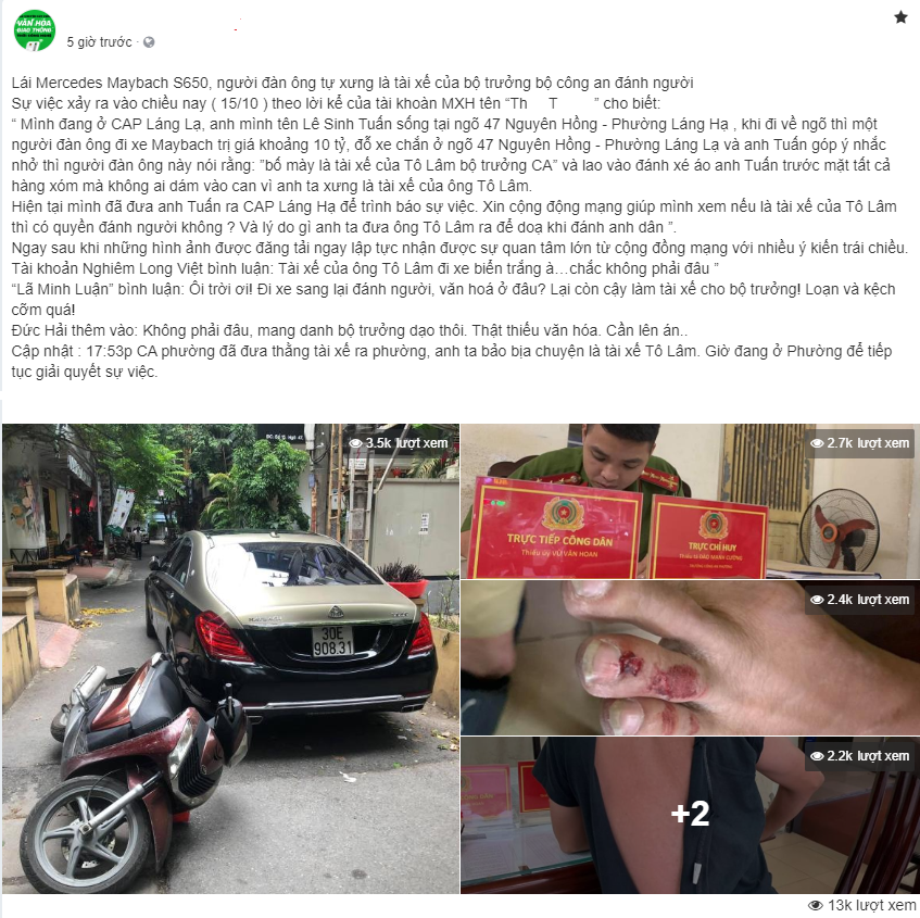 Thuc hu tai xe Maybach 650 tu xung lai xe Bo truong Bo Cong an danh nguoi