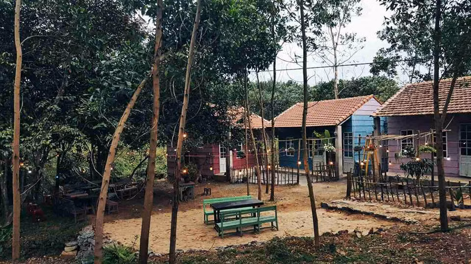 Quang cảnh của homestay Trại điên chẳng khác nào một vùng quê thanh bình, nơi có góc sân, mảnh vườn và khoảng trời đơn sơ. Ảnh trong bài: Facebook.