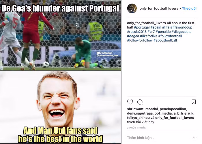 Cả "nơi làm việc" của De Gea cũng bị lôi vào cơn lốc chế ảnh. Nhưng theo nhiều fan MU, tình yêu thương trong họ dành cho De Gea vẫn vô điều kiện