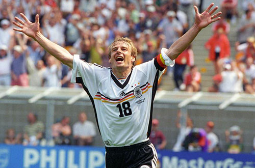 7. Jurgen Klinsmann (ĐT Đức, 11 qua 17 trận ở 3 kỳ World Cup).