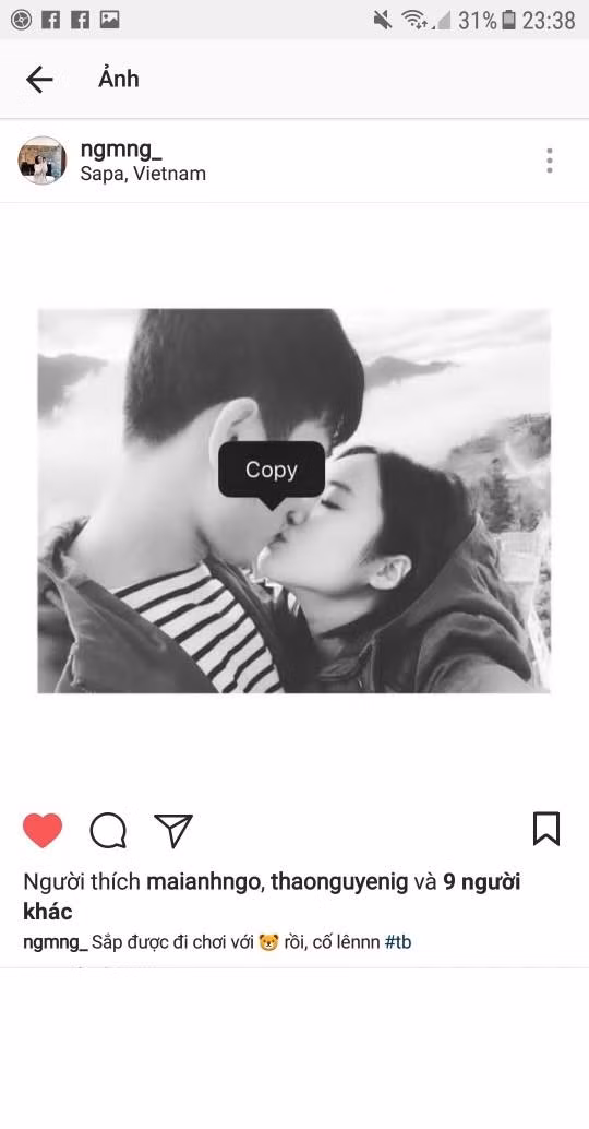 'Insta có trùng tên được đâu mà giả mạo. Chị tưởng đấy là facebook à? Mẫu người thông minh tinh tế như chị (Nhuệ Giang) là như thế này à? Chị làm nhiều NHM anh Trường cảm thấy thất vọng về cách hành xử của "người có học"".