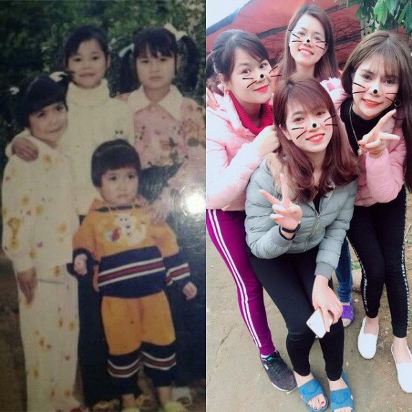 Ngay cả cô em bé nhất nhóm bây giờ cũng đã lớn tướng không thua gì các chị của mình rồi. Nhìn lại bức ảnh cũ thấy ai ngày xưa trông cũng ngố tàu nhưng đáng yêu.