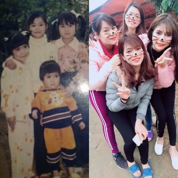 Ngay cả cô em bé nhất nhóm bây giờ cũng đã lớn tướng không thua gì các chị của mình rồi. Nhìn lại bức ảnh cũ thấy ai ngày xưa trông cũng ngố tàu nhưng đáng yêu.