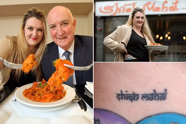 Beth Faulds, đến từ Glasgow (Scotland), sau khi đọc quảng cáo của nhà hàng có tên Shisa Mahal trên Facebook đã xăm ngay tên và logo của nhà hàng lên hông để cha mẹ cô có thể ăn cà ri ở đây miễn phí trong 1 năm.