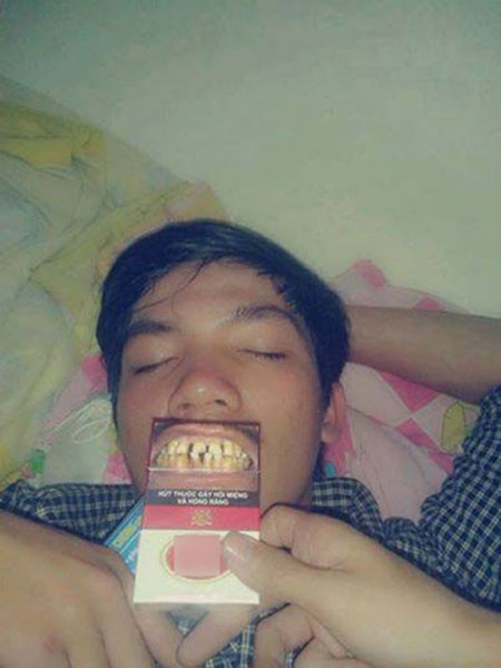 Nhẹ nhàng hơn, lũ bạn thân sẽ chỉ dùng bao thuốc để miêu tả hàm răng của bạn khi bạn còn chìm trong giấc nồng.