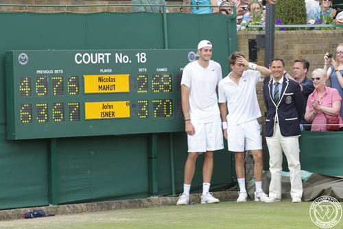 Trận đấu dài nhất trong lịch sử Wimbledon là trận đấu giữa John Isner và Mahut năm 2010. Thời gian của trận đấu này là 11h 5 phút và đã phải diễn ra trong 3 ngày mới có thể kết thúc.