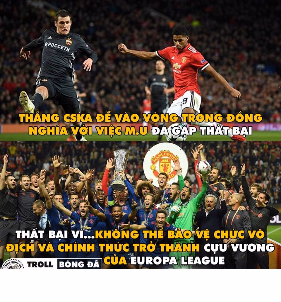 M.U trở thành cựu vương của Europa League khi lọt vào vòng knock-out cúp C1 châu Âu mùa 2017/2018.