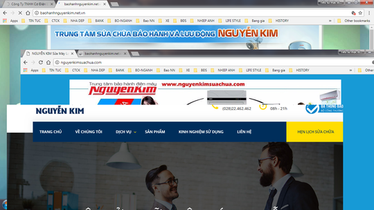 Hàng loạt website giả mạo Trung tâm bảo hành Nguyễn Kim