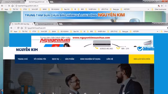 Hàng loạt website giả mạo Trung tâm bảo hành Nguyễn Kim