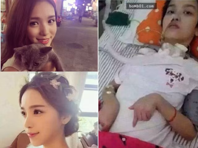 Co gai xinh dep tro nen di dang vi lam viec qua suc